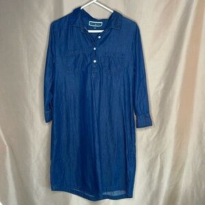 Karen Scott Size M 3/4 Sleeve Chambray Dress Denim
